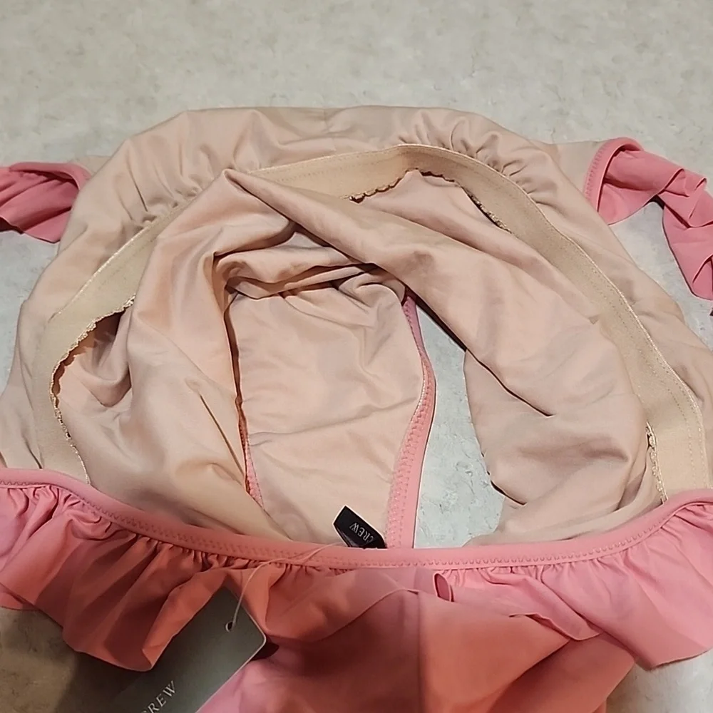 J.Crew Swimsuit Ruffled scoopback One piece size 2 NWT